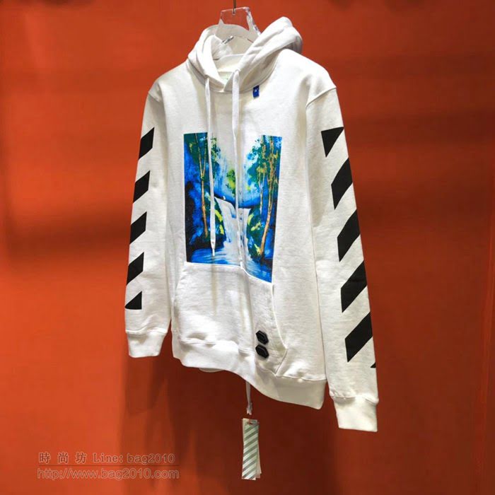 OffWhite男裝 19-20FW新款 最高品質 off男士連帽套頭白色衛衣 男士秋季最新單品  tzy2364